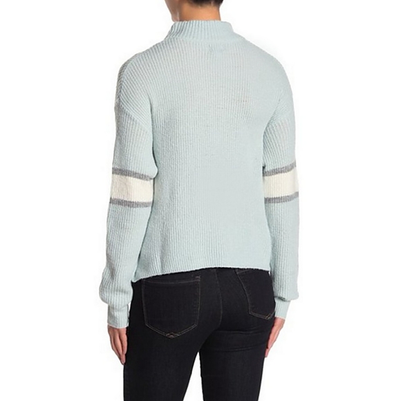 JOHN & JENN Stripe Mock Neck Pullover Sweater Womens Small - Picture 3 of 6